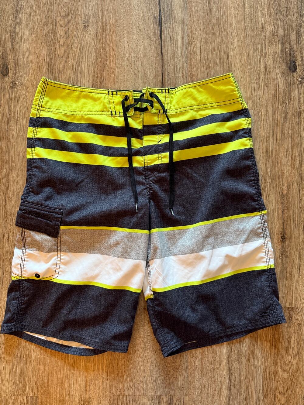O’Neill Yellow and Gray Swim Trunks Size 31